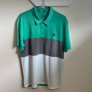 Adidas golf polo for men. Light green with gray and white middle. Size XL.